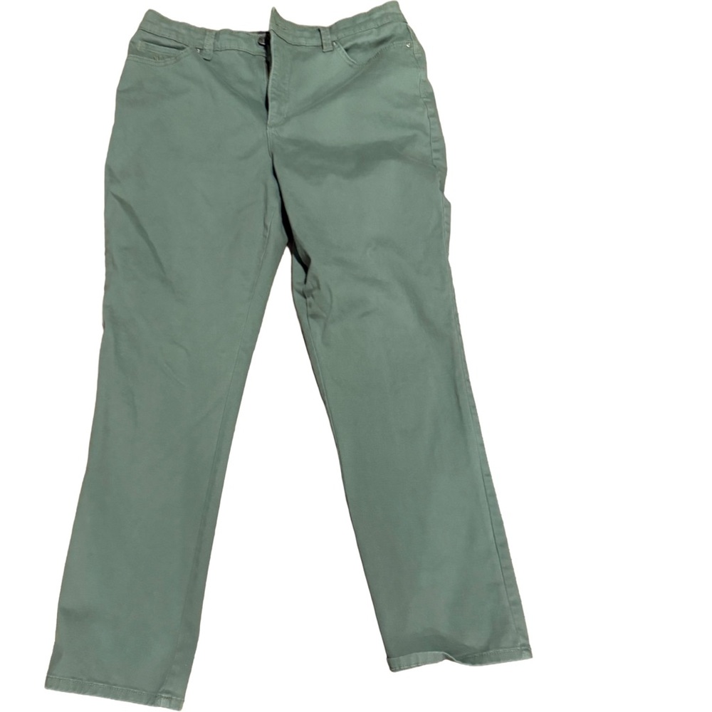 Gloria Vanderbilt womens sz14 Amanda 2.0 Slim leg sage jeans measurements in pic